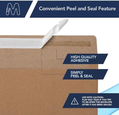 MOS Kraft Invitation Envelopes A2 (4.375 x 5.75 Inch) 500 Pack, Self-Seal Heavyweight Brown Envelopes for 4.25 x 5.5 Cards, Card Making, Rustic Wedding Invitations, Baby Shower - Image 3
