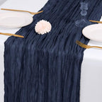 28 Pack Navy Blue Cheesecloth Table Runner 17x108 Inch Semi Sheer Boho Gauze Cheese Cloth Fabric Table Runners, for Wedding Party Baby Shower Birthday Home Decor Garden Farmhouse - Image 7