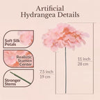 65PCS Hydrangea Artificial Flowers with Stronger Bendable Stems, Premium Silk Faux Hydrangea Flowers Bulk for DIY Wedding, Arches, Baby Showers & Event Decor(Pink Mix) - Image 3