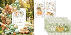 MEHOFOND Fall Pumpkin Baby Shower Backdrop Balloon Arch Kit, with 100 Pack napkins, Fall Pumpkin Placemats Set of 4 by MEHOFOND