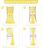 Yellow Chair Sashes for Wedding: 16 Pieces 8ft Long Sheer Draping Fabric – Party Dinner Banquet Event Chair Decorations - Image 5
