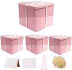 UoeRing 4 Pcs Large Gift Box Glossy Pink 12x12x11 Inch with Lid by Unknown
