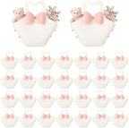 Kacctyen White 30 Pack Mini PU Leather Purse Gift Bags Small Candy Wedding Gift Bags with Handle Reusable Party Treat Favor Boxes for Bridal Birthdays Baby Showers Halloween Christmas by Kacctyen