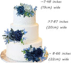 CherishedMoments 3Pcs Pre-Made Cake Flowers,Dusty Blue Wedding Cake Decor - Image 2