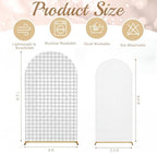 Tegeme 2 Set Gingham Arch Backdrop Cover 7.2ft 6.6ft Arch Cover, Gray - Image 2