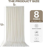 40ftx12ft Beige Backdrop Curtains for Parties, Wrinkle Free Polyester Beige Photo Backdrop Drapes 8 Panels 12 ft Long Back Drop Cloth for Wedding Birthday Photography Background - Image 4