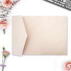 25 Pieces A7 Pocket Invitations (5.12 x 7.09) Trifold Wedding Invitation Cards for 5x7 Invites Wedding Bridal Shower Engagement Birthday Sweet 16 (Pearl Blush) by Unknown
