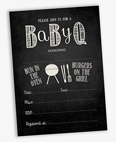 Pack of 30 Baby Shower Invites, Bun in Th Oven BBQ Party Invitations, Fill in Blank Invitations with Envelopes 5 x 7 inches - Image 2