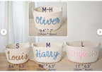 XFYSDIY Personalized Handmade Baby Basket, Custom Name Baby Diaper Caddy Organizer, Cotton Rope Storage Basket (L:28X16CM, One Color, Handle, Moisture Resistant) - Image 2