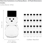 – 24 Pack 2 oz BPA-Free Plastic Honey Bear Bottles with Sealable Black Screw Top Lids, Clear Mini Squeeze Bottles for Honey, Samples & Party Favors (24pk, 2oz, BLK) - Image 2