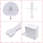 100 Pcs White Round Paper Fans - Image 2