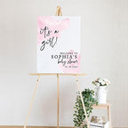 Andaz Press Custom Large Baby Shower Welcome Sign, 16" x 20", Watercolor Pink It's A Girl Personalized Canvas Welcome Sign, Signage Canvas Sign for Baby Sprinkle, Fall Baby Shower Decorations - Image 2