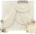 20ft x 15ft Champagne Wrinkle Free Backdrop Curtains for Wedding Party Backdrops Curtain Drapes Fabric Decorations Photo Back Drop Cloth for Baby Shower Photography Stage Reception by Tao-GePartyDecorations