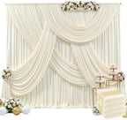 20ft x 15ft Champagne Wrinkle Free Backdrop Curtains for Wedding Party Backdrops Curtain Drapes Fabric Decorations Photo Back Drop Cloth for Baby Shower Photography Stage Reception by Tao-GePartyDecorations