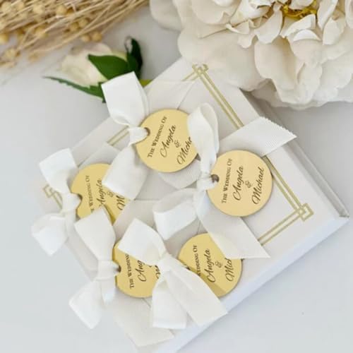 MXN Personalized Acrylic Mirror Tags,Custom Name Engraved Tag for Favors,Wedding,Baptism,Gift Tag,Acrylic Tags with Holes,Decoration Gift,Custome Gift,(Excluding Ribbons) (70pcs) - Image 4