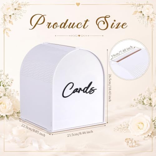 BreezeHug White Arched Acrylic Wedding Card Box with 3D Cards Letters, Modern Card Holder with Slot for Reception, Bridal Shower, Baby Shower, Birthday Party - Image 2