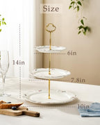 3 Tier Cupcake Stand, Ceramic Tiered Serving Stand - Image 2