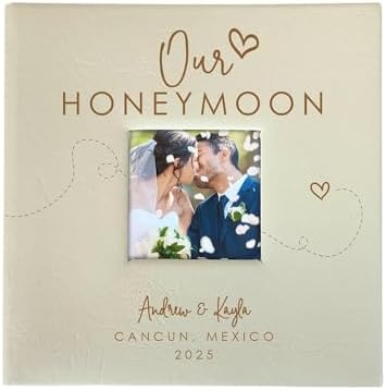 Personalized Honeymoon Photo Album Small Leatherette 4x6 Holds 100 Photos Travel Memory Book by GiftsForYouNow