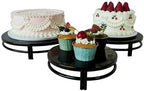 Black 3Pcs Nesting Metal Cake Plate Stand Set 8" 10" 12" Dessert - Image 7
