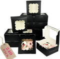 Bakepacker Black Cookie Boxes With Window 6x6x3 inches 240pcs by Bakepacker
