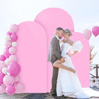 FOTSHARER Arch Backdrop Cover Set of 3 Pink Wedding Arch Cover 4FT 5FT 6FT 2 Sided Spandex Arch Stand Covers Chiara Arched Covers Balloon Arch Covers Stretchy Backdrop for Wedding Banquet Decorations - Image 6