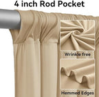 12 Panels 5x12ft Champagne Backdrop Curtains for Parties, Wrinkle Free Polyester Champagne Photo Backdrop Drapes 12 ft Long Back Drop Cloth for Wedding Birthday Photography Background Party - Image 2