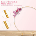 IDAODAN 6.9ft Round Backdrop Stand Circle Arch Frame, Golden Metal Balloon Arch Stand Kit for Wedding Birthday, Balloon Ring Base & Photo Backdrop Decor - Image 2
