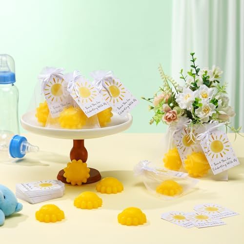 Leelosp 60 Sets Sun Soaps Baby Shower Favors, Handmade, Yellow, Cute - Image 4