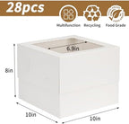 Moretoes 28pcs Cake Boxes, 10”x10”x8” Bakery Boxes for Pastries, Desserts - Image 2