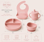 Ullabelle 7 piece baby feeding feeding set with suction toddler plate, silicone suction bowl with lid, and 2 spoons - Image 3