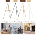 VISWIN 3Pcs 63" Gold Easel Stand for Wedding Signs, Adjustable Wooden Display Easel with Holder, Tripod Floor Easel for Welcome Board, Poster, Picture, Photos, Paintings - Image 5