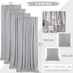 Grey Backdrop Curtains 20ftx10ft Party Polyester Photo Drapes - Image 3