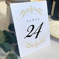 Classic Flourish Table Numbers, Gold, 1-65 by DocumentsandDesigns