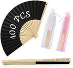 HJX 100Pcs Personalized Wedding Fan for Guests Engraved Paper Folding Fans by Unknown