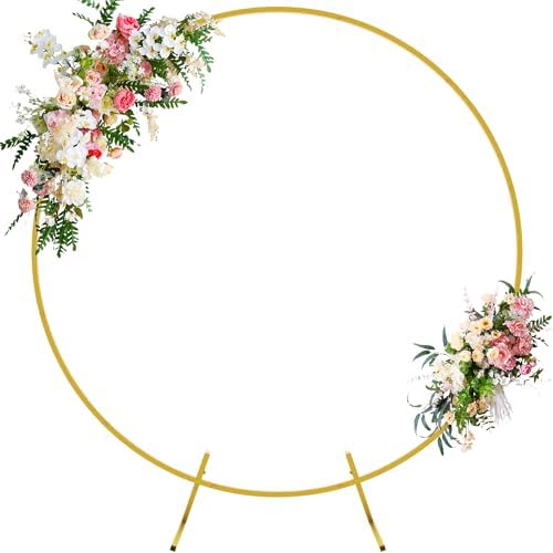 Wokceer Round Backdrop Stand 5FT Gold Metal Circle Balloon Arch Frame by Wokceer