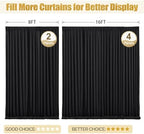 16x10FT Black Backdrop Curtains for Wedding Parties, Wrinkle Free Polyester Photography Backdrop Drapes for Wedding Baby Shower Birthday Parties Stage Background Stand Decorations 4x10ft, 4 Panels - Image 7