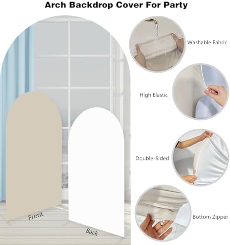 Cow Arch Backdrop Covers Farm Theme Party Chiara Backdrops Arched Stretchy Background for Birthday Parties Decoration Baby Shower Kids Photo Booth Double-Sided Arched Props GX-247-2.5x6ft - Image 5