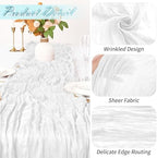 30 Pack White Cheesecloth Table Runner 17 x 108 inch Cheese Cloth Table Runners 9ft White Table Runner Rustic Romantic Sheer Gauze Runner for Wedding Party Baby Shower Table Decoration - Image 3