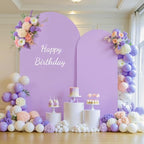 Purple Pink Arch Backdrop Covers 7.2FT 6FT Party Wedding Arch Covers Stretchy Backdrop Set of 2 Baby Shower Bridal Shower Photo Birthday Spandex Lavender Lilac Arch Cover - Image 6