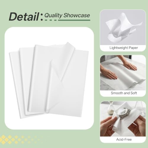 BEZNH White Tissue Paper Bulk, 14 x 20 Inches Gift Wrapping Tissue for Gift Bags Packaging DIY Crafts Wedding Birthday Christmas Decor（1100 Sheets） - Image 3