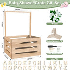 Wooden Baby Shower Crate Closet, Customizable Baby Basket with Hanger Rack and Garland, Gifts for New Parents, Baby Shower Decorations Boy Or Girl - Image 2