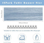 12 Pcs Dusty Blue Cheesecloth Table Runner 10FT Runner for Tables 35 x 120 Inches Long Gauze Boho Fabric Table Runner Decoration Rustic Sheer Runner for Wedding Birthday Baby Shower Party (Dusty Blue) - Image 3