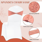 MDS Pack of 75 Spandex Chair Sashes Without Slider Buckles – Coral Peach - Image 3