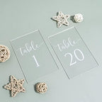 Clear Acrylic Wedding Table Numbers 1-20 with Stand- 20 Pack 4x6 Inch Acrylic Clear Table Number Signs Printed Calligraphy Font for Wedding, Event& Party - Image 5
