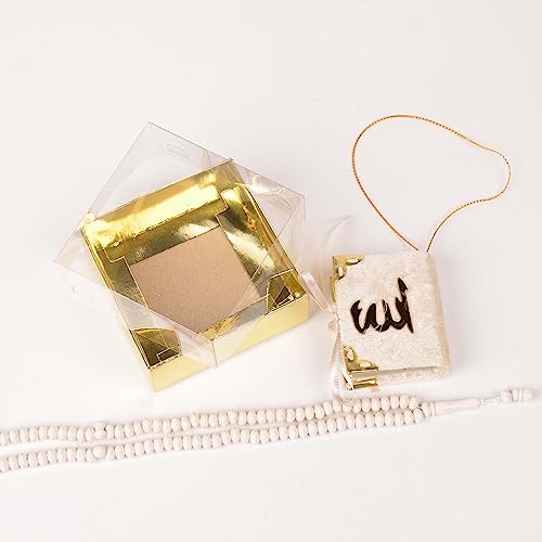 BABY SHOWER CHOCOLATE Set of 10 Islam Quran Tasbeeh Islamic Set | Holy Quran Prayer Beads Gift Box Favor (White) - Image 7