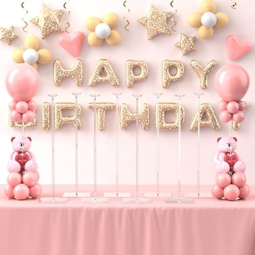 10 Pack Balloons Stands for Tables, 23.6 Inch Acrylic Balloon Centerpiece Stands with Clear Base, Balloon Stick Holder for Wedding, Baby Shower, Holiday, Graduation, Birthday Party Decoration by Toosci