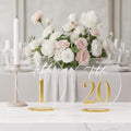 FOCHIER F Wedding Table Number 1-20 with Stand,Gold Arched Acrylic Sign with Holder for Wedding Reception,Centerpiece,Anniversary(Circular) by FOCHIERF