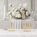 FOCHIER F Wedding Table Number 1-20 with Stand,Gold Arched Acrylic Sign with Holder for Wedding Reception,Centerpiece,Anniversary(Circular) by FOCHIERF