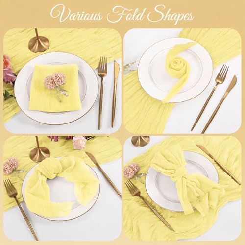 50 Pack Yellow Napkins 20x20Inch Cheesecloth Napkins Bulk - Image 4