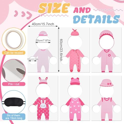 6 Set Baby Girl Shower Games Feed The Baby(Pink) - Image 2